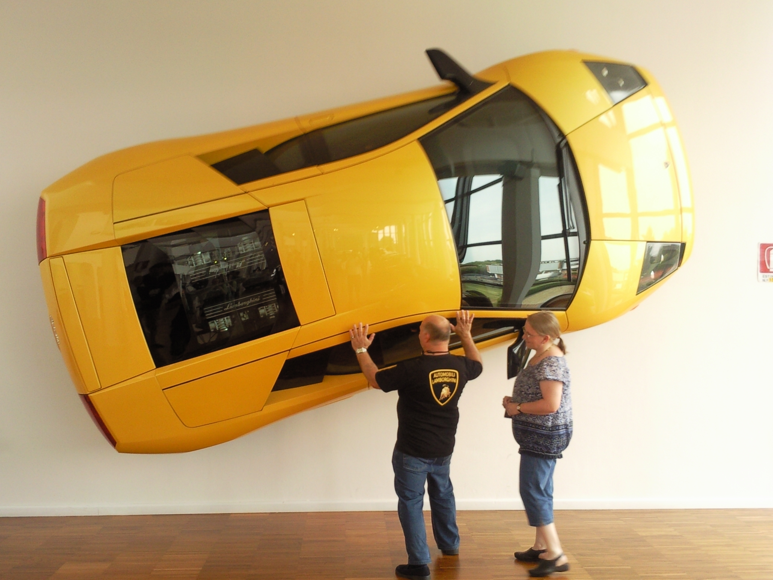 Lamborghini Murciélago at the museum wall